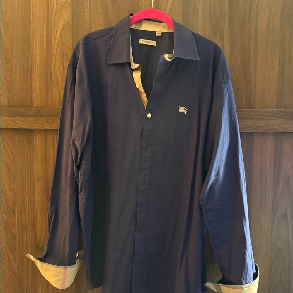 Burberry Dark Blue Casual Button Down Shirt - Picture 4 of 5